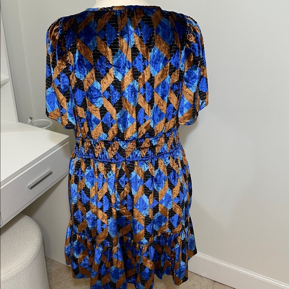 Anthropologie Velvet Geometric Mini Dress - Picture 4 of 8